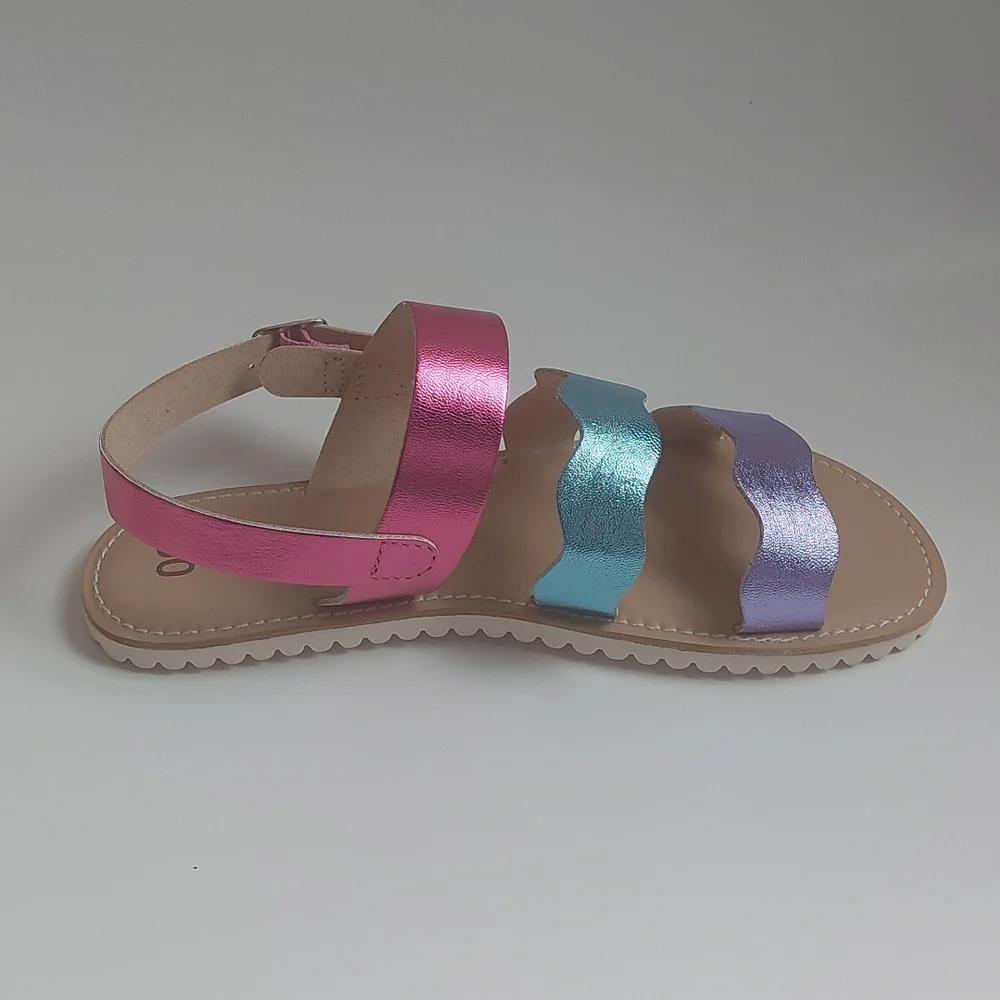 So sandals mutlicolored metallic stranppy‎ sandal big Girls size 4M